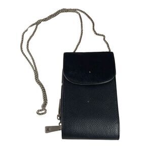 J.W. HULME Black Pebbled Crossbody Bag Card Wallet Organizer 4 1/2” W x 8” L